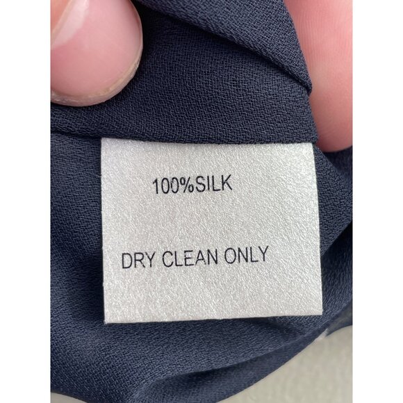 Glam Silk Sleeveless Sheer Mini Dress Size Medium Tie Waist Zebra Navy Multi - Picture 6 of 6